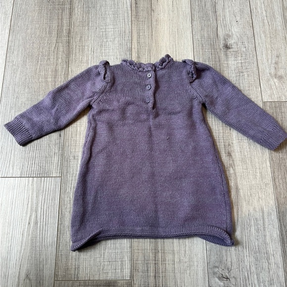 OshKosh Carters Purple French Terry Eyelet Knit Dress - 9 Months - Baby Formal - Picture 10 of 11